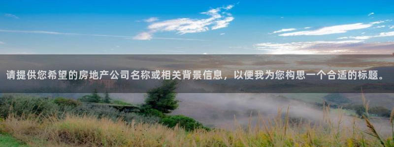 和记h8官网：请提供您希望的房地产公司名称或相关背景信息，以
