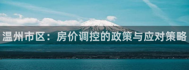 香港和记电讯公司官网：温州市区：房价调控的政策与应对策略