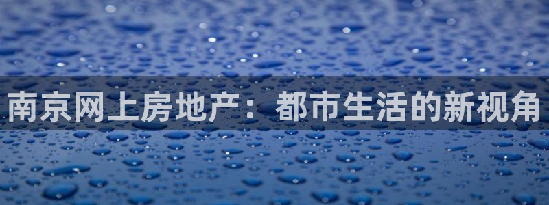 和记港口信托官网：南京网上房地产：都市生活的新视角