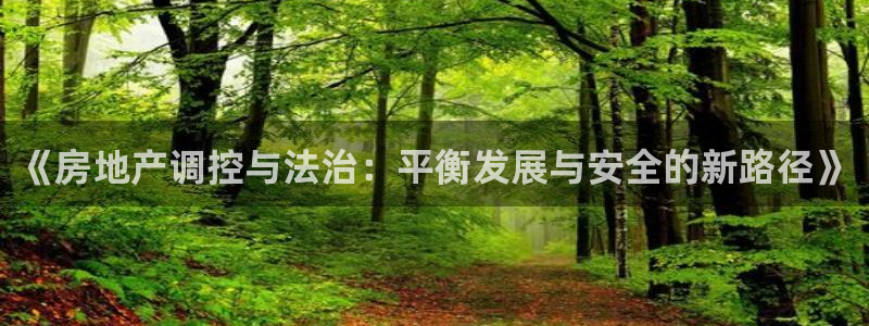 和记国际官网：《房地产调控与法治：平衡发展与安全的新路径》